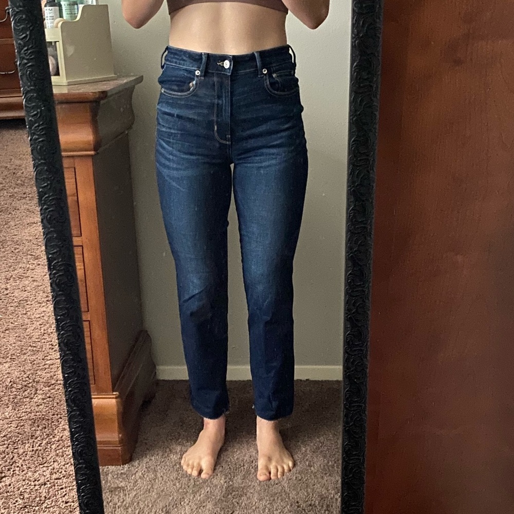 American Eagle High Waist Slim Straight Crop